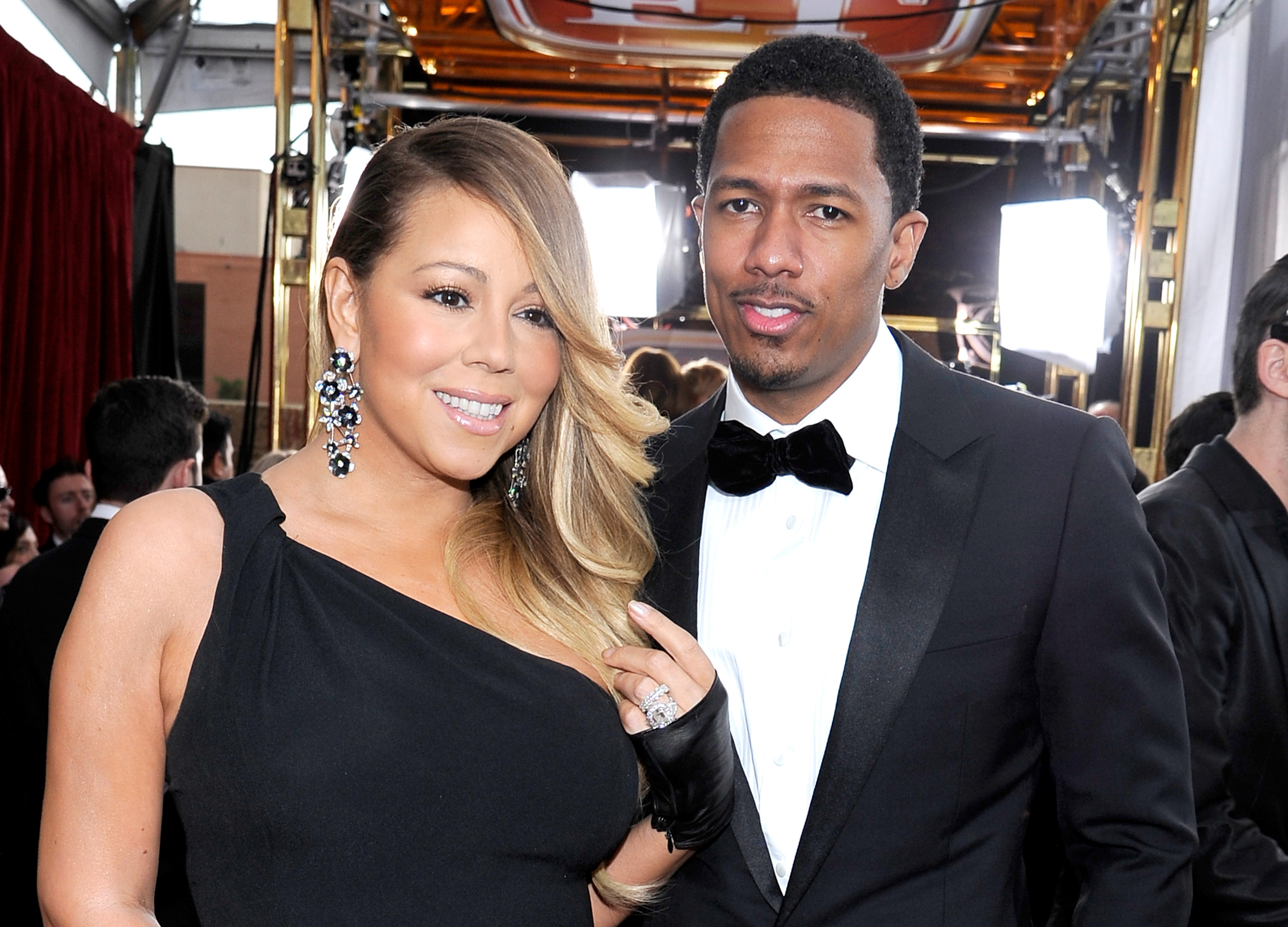 LOS ANGELES, CA - JANUARY 18: Singer-actress Mariah Carey and TV personality Nick Cannon attend the 20th Annual Screen Actors Guild Awards at The Shrine Auditorium on January 18, 2014 in Los Angeles, California. (Photo by Kevork Djansezian/Getty Images)