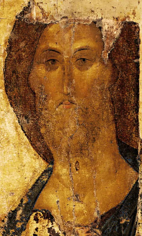 Христос Вседержитель, Андрей Рублев, 1410–1420 гг. (Государственная Третьяковская галерея)