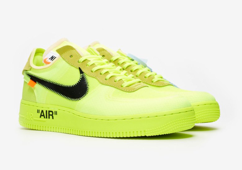 off white air force ones neon