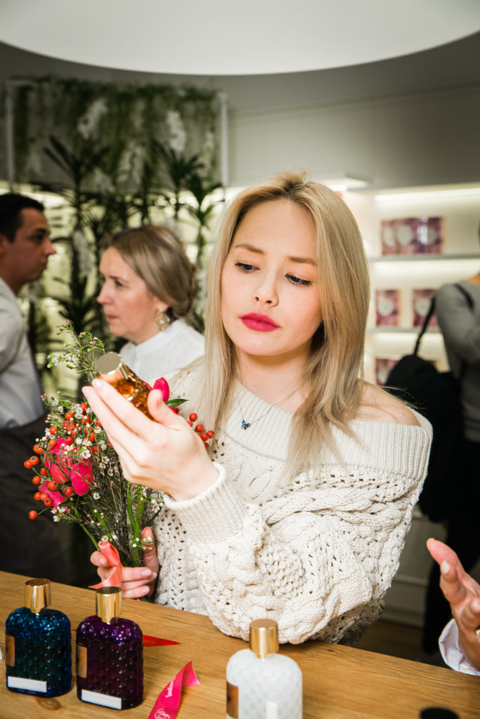 Филипп Киркоров, Зоя Бербер и Анастасия Смирнова на открытии парфюмерного бутика Jardin De Parfums 