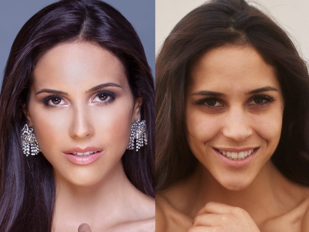 Фото дня: участницы конкурса «Мисс Вселенная 2019» с макияжем и без него 