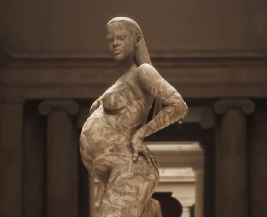 Marble statue in honor of pregnant Rihanna at the Metropolitan Museum of Art