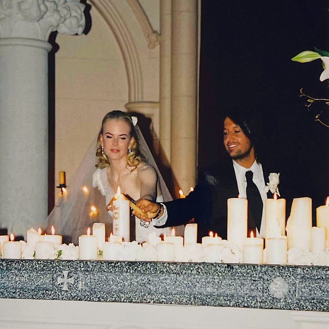 Nicole Kidman shared a photo from her family archive from the wedding.
