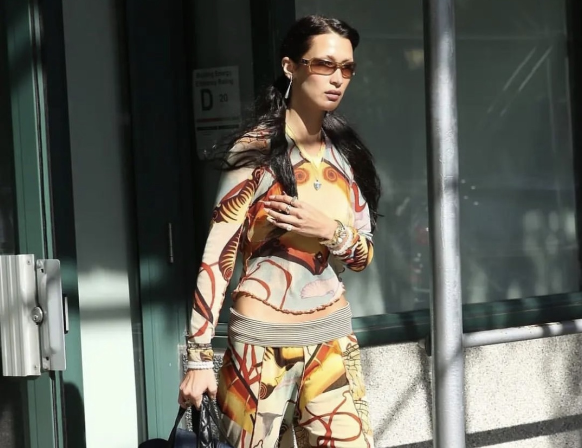 Bella Hadid showcases a psychedelic top and pants ahead of her acting debut in ‘Rami’
