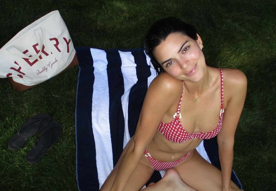 Brown and khaki: Kendall Jenner has come up with a great color formula (and never missed an opportunity to raise her bet)