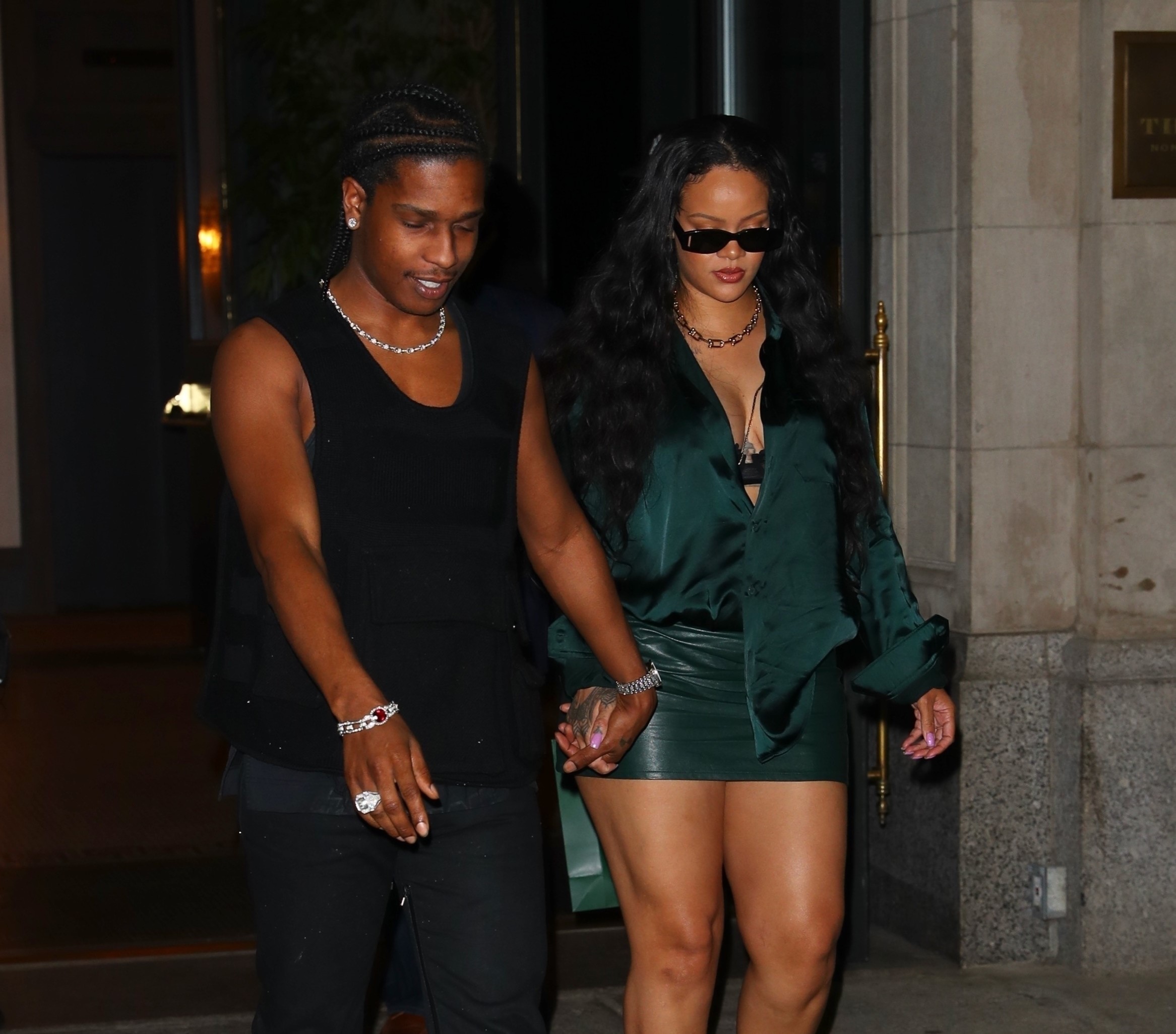 Three months after giving birth, Rihanna wore the shortest skirt imaginable.