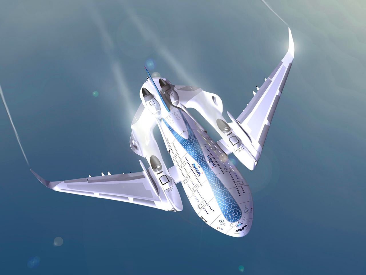 Back to the future: an airplane designed to resemble a three-story flying hotel