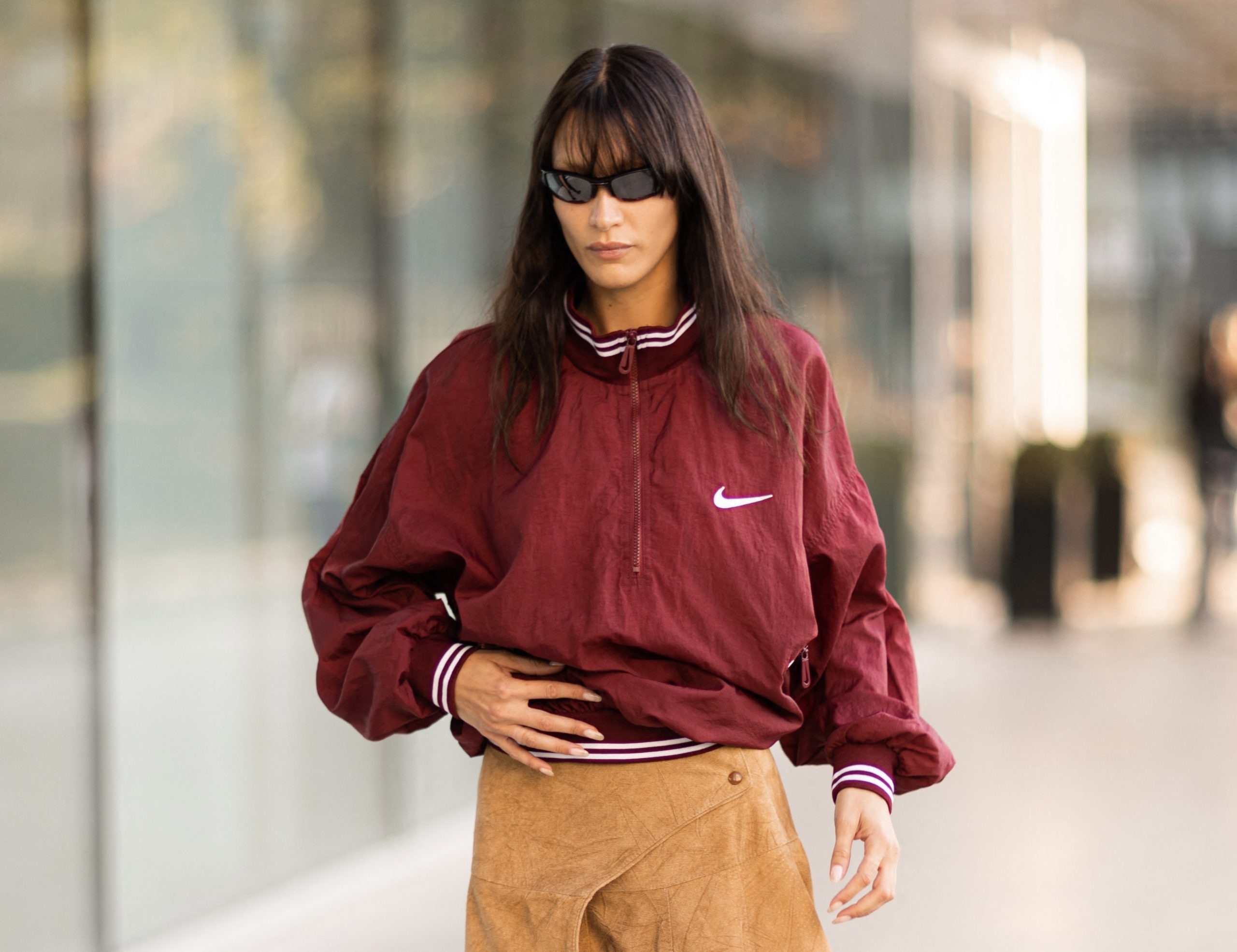 How do you beat a sports jacket elegantly?  Take a cue from Bella Hadid