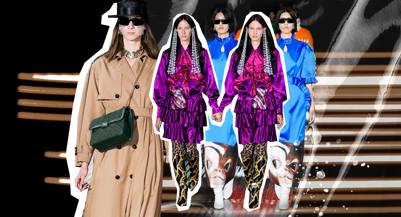 A trip to Twinsburg: twins on the runway, references to Japanese folk costumes and collaboration with Gremlins at the Gucci show