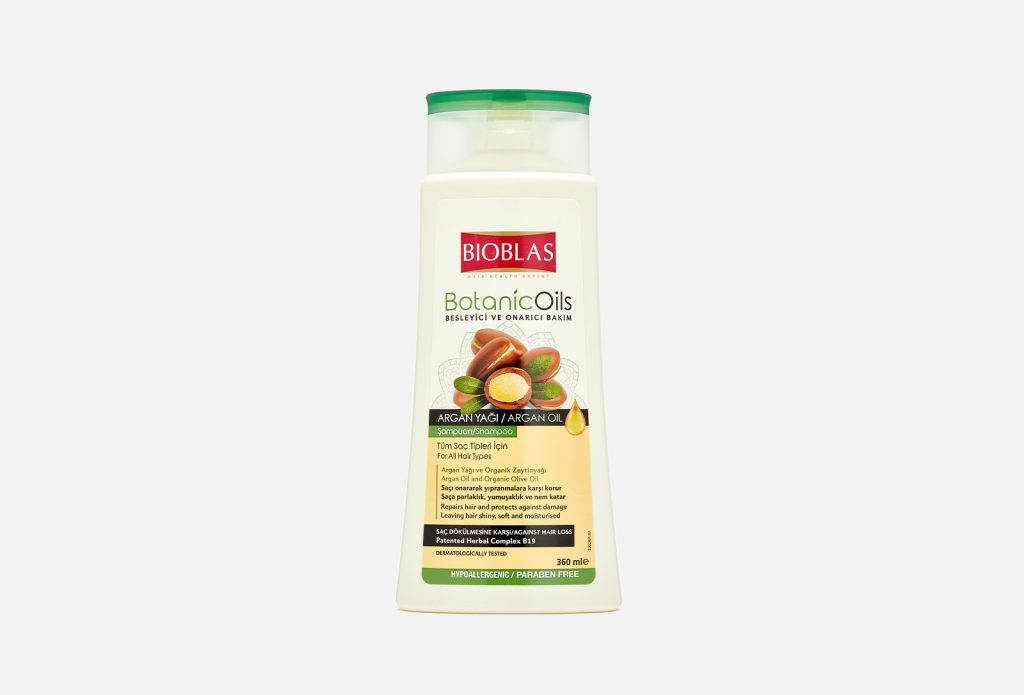 Шампунь для всех типов волос, против выпадения, с аргановым маслом Botanic Oils Argan Oil, Bioblas, 400 р.